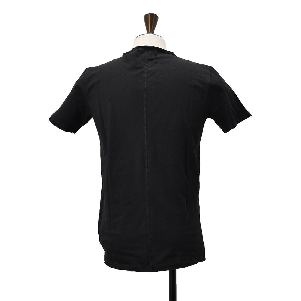 リプレイREPLAY半袖Tシャツメンズクルーネックカットソーダメージ風デザインコットンジャージーブラック黒左袖ブランド織りタグ薄手仕様レギュラーシルエット国内正規品でらでら公式ブランド