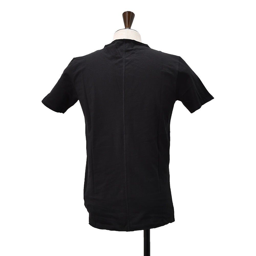 リプレイREPLAY半袖Tシャツメンズクルーネックカットソーダメージ風デザインコットンジャージーブラック黒左袖ブランド織りタグ薄手仕様レギュラーシルエット国内正規品でらでら公式ブランド