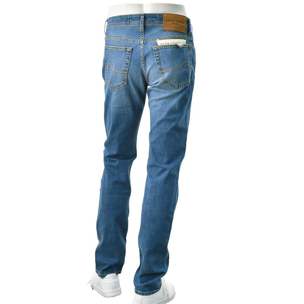 【preSALE!20%off】ヤコブコーエンJACOBCOHENデニムパンツメンズBARDバードモデルブルーウォッシュデニムスリムストレートハラコバックパッチヴィンテージ加工国内正規品でらでら公式ブランド