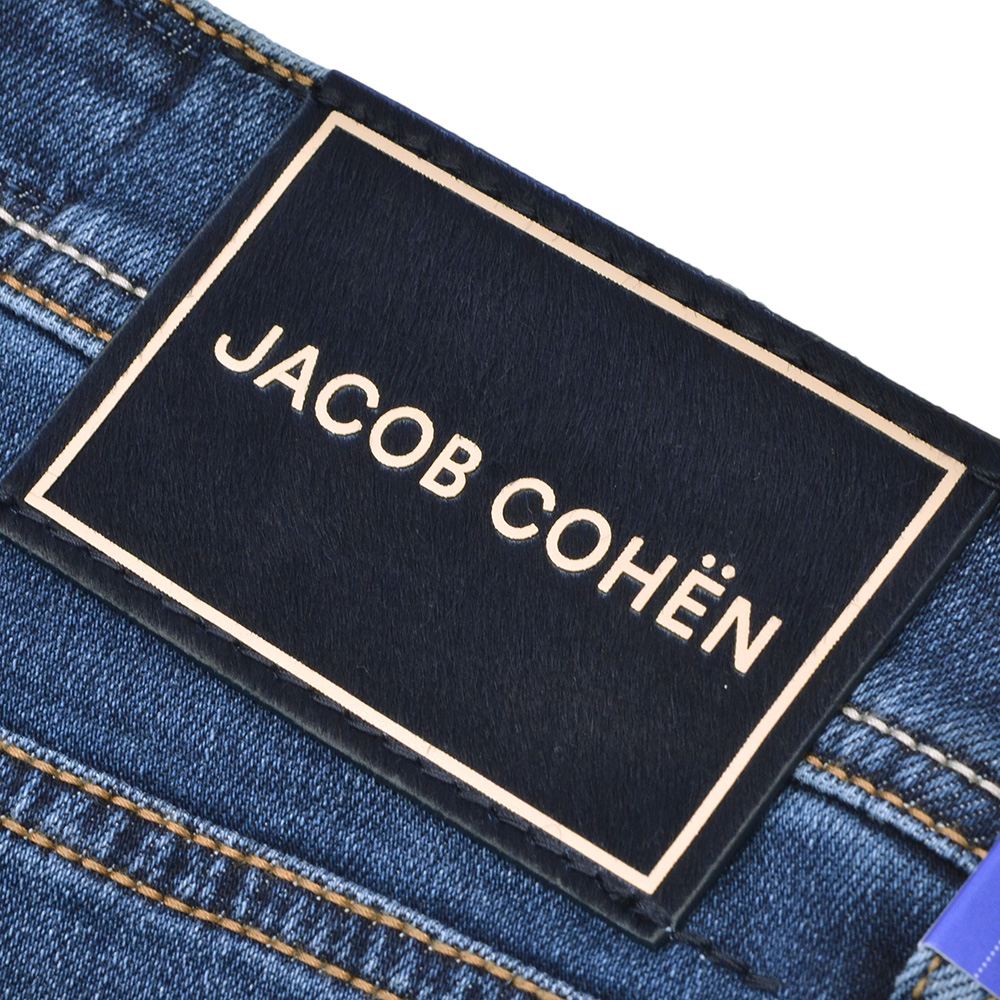 【preSALE!20%off】ヤコブコーエンJACOBCOHENデニムパンツメンズストレッチジーンズBARDバードモデルインディゴウォッシュスリムストレートハラコバックパッチヴィンテージ加工国内正規品でらでら公式ブランド
