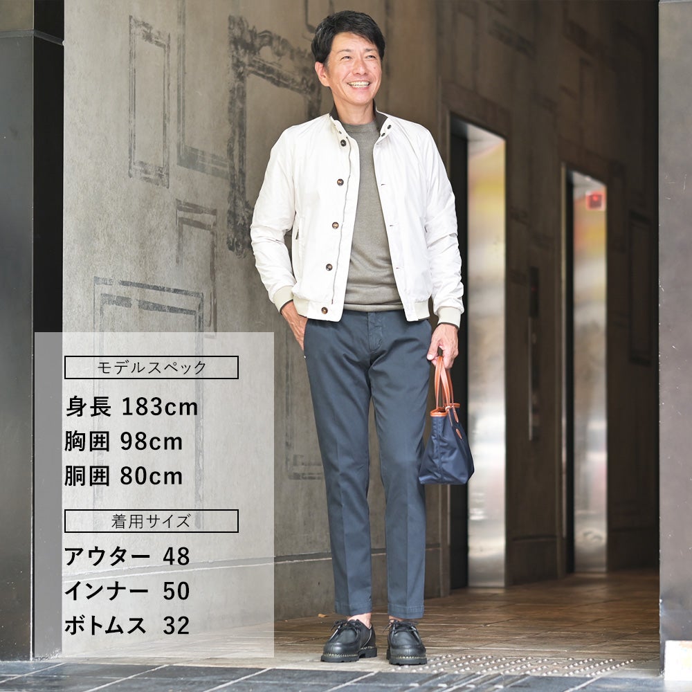 ムーレーMooRERボンバージャケットメンズMEZZANO-KMミリタリーブルゾンアイボリーフリント二重開閉春アウターレギュラーフィット国内正規品でらでら公式ブランド