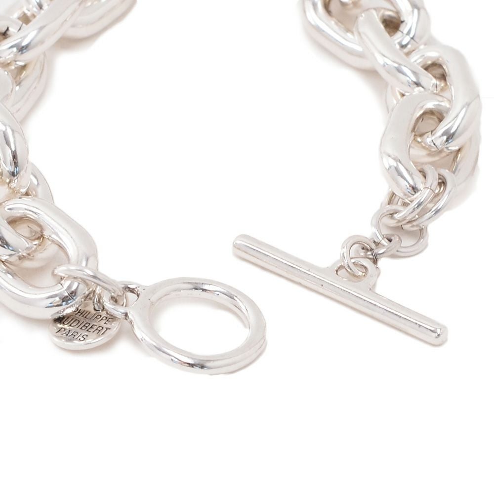 フィリップオーディベールPHILIPPEAUDIBERTチェーンブレスレットメンズDilyslargelaitonシルバーメッキマンテル留め具アクセサリーブランド刻印プレートフランス製国内正規品でらでら公式ブランド