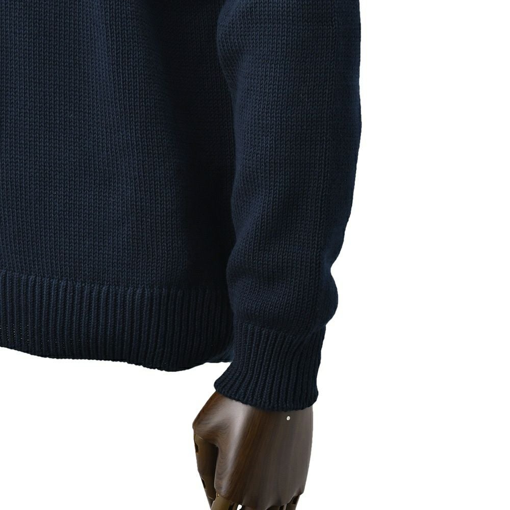 【preSALE!20%off】ザノーネZANONEクルーネックニットメンズGIROミドルゲージソフトコットンネイビー紺5ゲージニットウェア810104-ZN392国内正規品でらでら公式ブランド