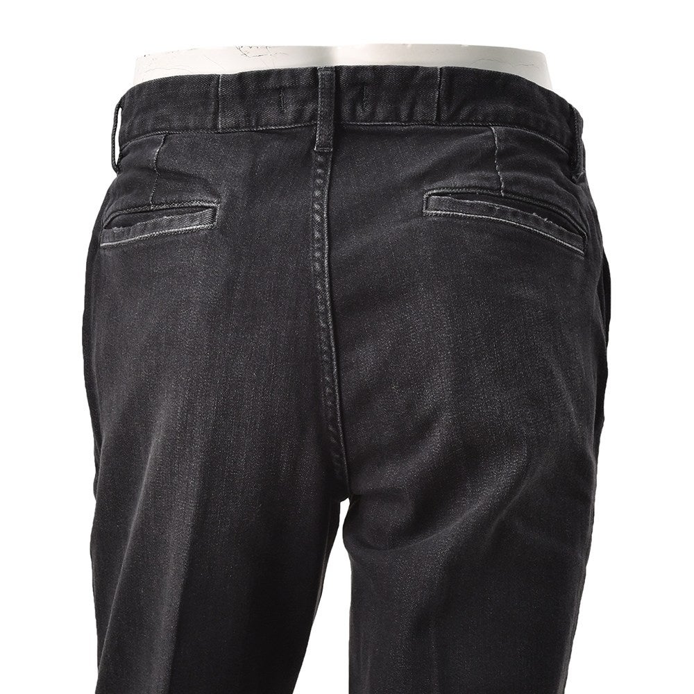 レッドカードトーキョーREDCARDTOKYOデニムスラックスメンズSlackスラック3者混生地ヴィンテージブラック1プリーツセンタークリーススリムテーパードストレッチジーンズ国内正規品でらでら公式ブランド