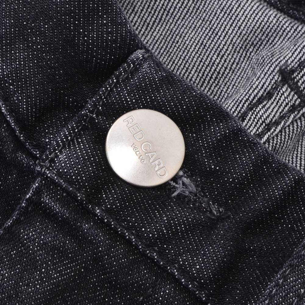 レッドカードトーキョーREDCARDTOKYOデニムスラックスメンズSlackスラック3者混生地ヴィンテージブラック1プリーツセンタークリーススリムテーパードストレッチジーンズ国内正規品でらでら公式ブランド