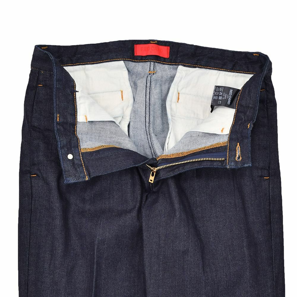 レッドカードトーキョーREDCARDTOKYOデニムスラックスメンズSlackスラック3者混生地インディゴ1プリーツセンタークリーススリムテーパードストレッチジーンズ国内正規品でらでら公式ブランド