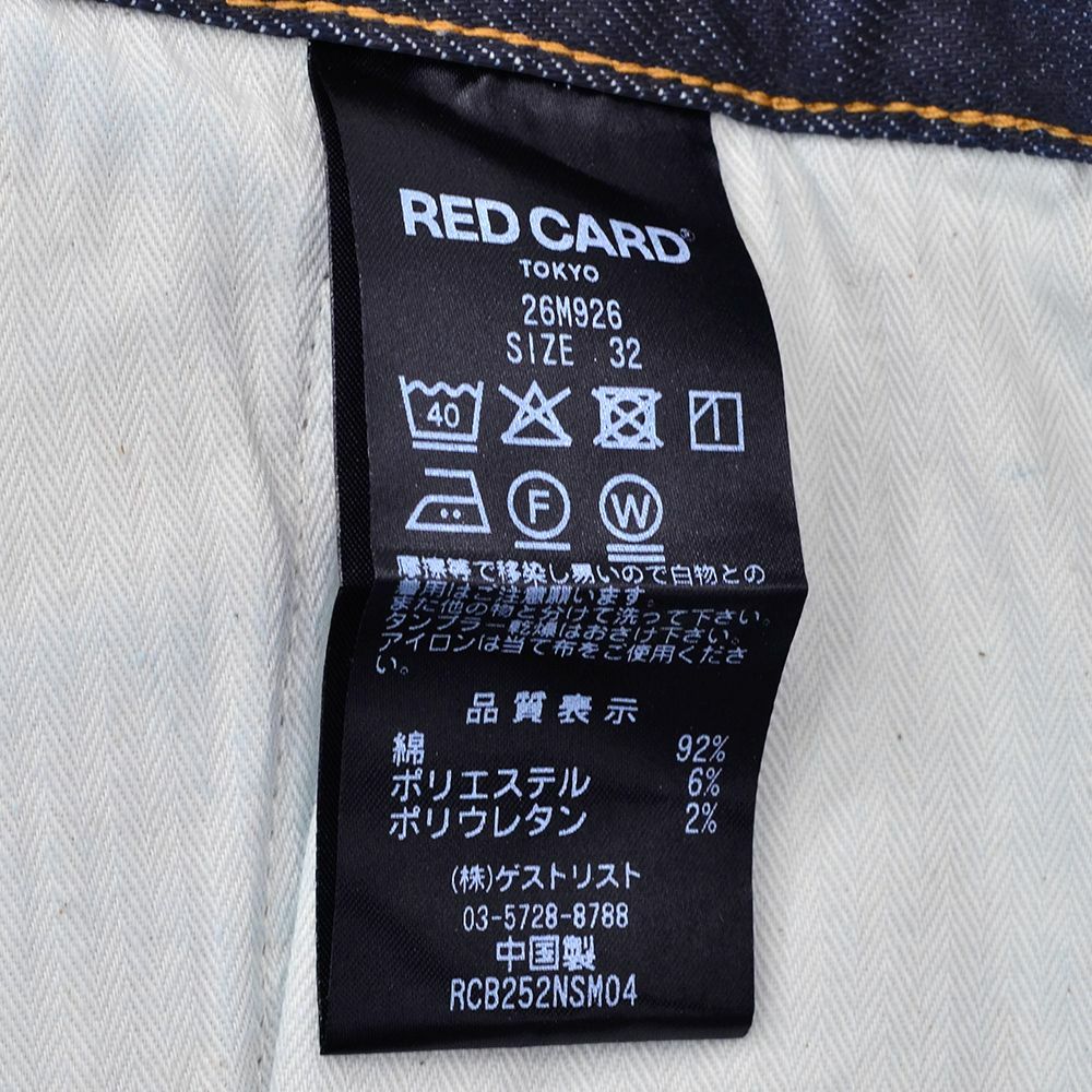 レッドカードトーキョーREDCARDTOKYOデニムスラックスメンズSlackスラック3者混生地インディゴ1プリーツセンタークリーススリムテーパードストレッチジーンズ国内正規品でらでら公式ブランド