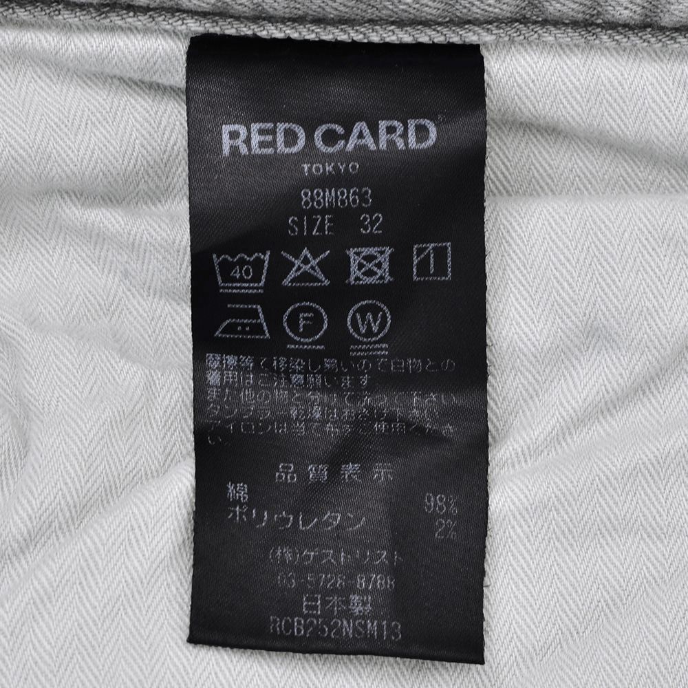 レッドカードトーキョーREDCARDTOKYOストレッチデニムメンズRhythmリズムヴィンテージライトグレースリムテーパードボタンフライジーンズ日本製国内正規品でらでら公式ブランド