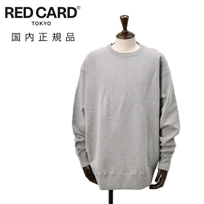 【preSALE!20%off】レッドカードトーキョーREDCARDTOKYO長袖トレーナーメンズスウェットChampモデルグレー裏パイル仕様ロゴ刺繍ドロップショルダーオーバーサイズ国内正規品でらでら公式ブランド