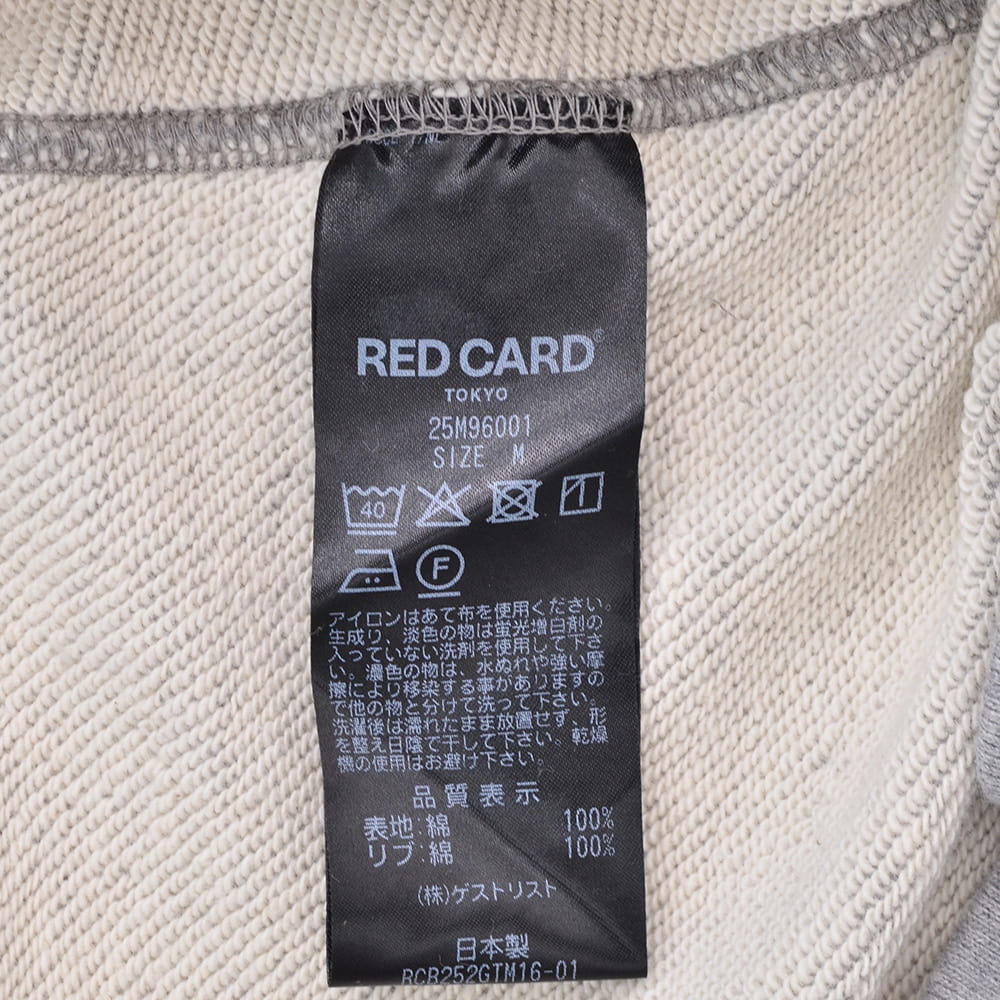 【preSALE!20%off】レッドカードトーキョーREDCARDTOKYO長袖トレーナーメンズスウェットChampモデルグレー裏パイル仕様ロゴ刺繍ドロップショルダーオーバーサイズ国内正規品でらでら公式ブランド