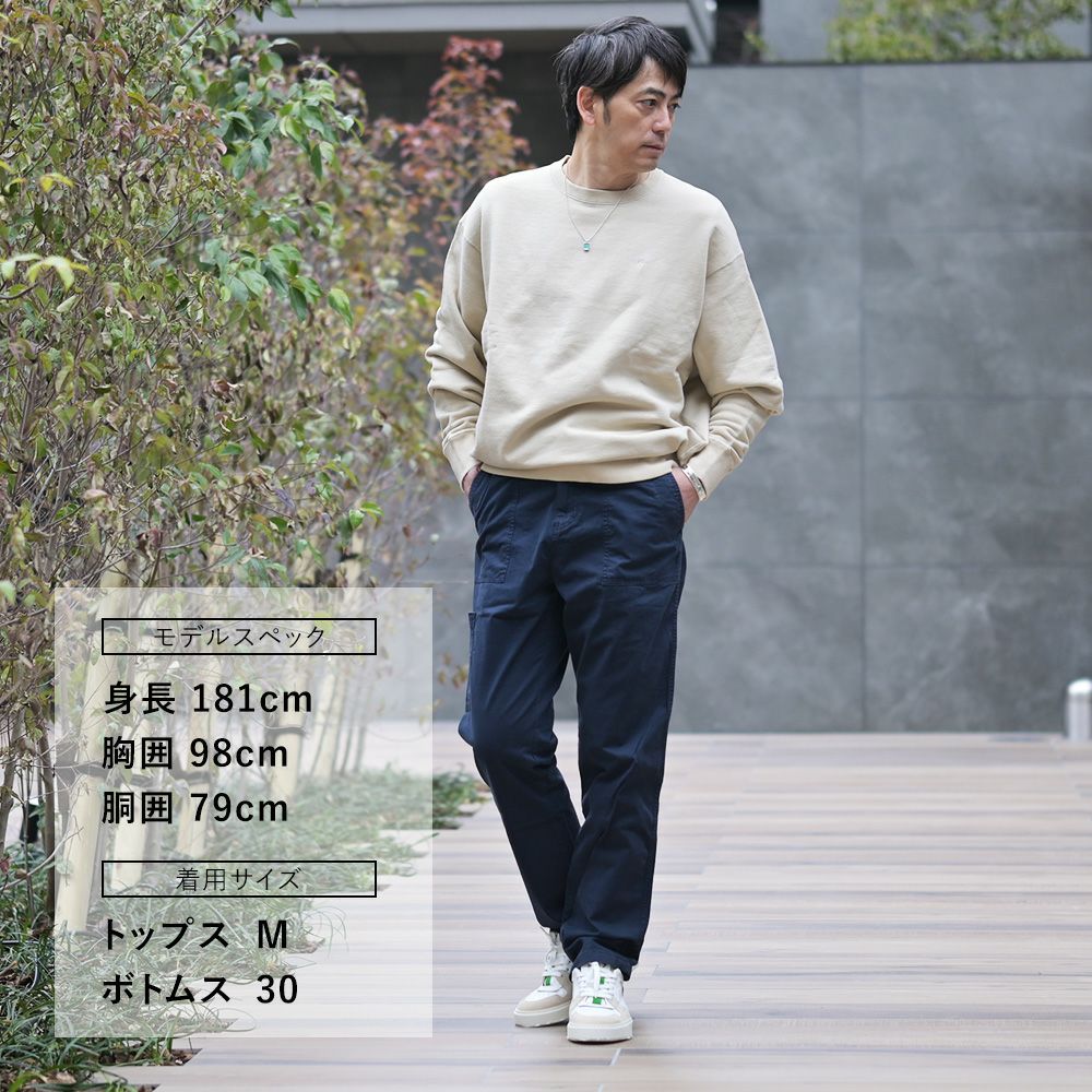 【preSALE!20%off】レッドカードトーキョーREDCARDTOKYO長袖トレーナーメンズスウェットChampモデルベージュ裏パイル仕様ロゴ刺繍ドロップショルダーオーバーサイズ国内正規品でらでら公式ブランド