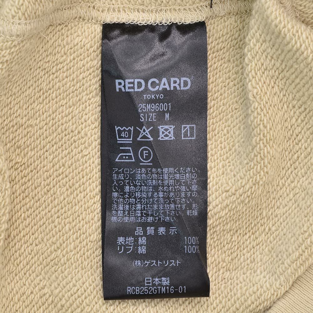 【preSALE!20%off】レッドカードトーキョーREDCARDTOKYO長袖トレーナーメンズスウェットChampモデルベージュ裏パイル仕様ロゴ刺繍ドロップショルダーオーバーサイズ国内正規品でらでら公式ブランド