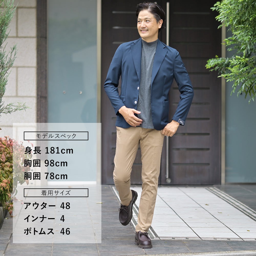 【preSALE!20%off】バルバBARBAカジュアルジャケットメンズシングル2つ釦EASY-J13者混サマーウールネイビー紺スリムフィットノッチドラペル軽量イタリア製国内正規品でらでら公式ブランド