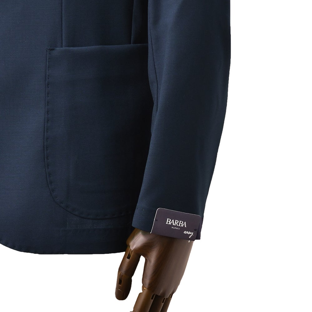 【preSALE!20%off】バルバBARBAカジュアルジャケットメンズシングル2つ釦EASY-J13者混サマーウールネイビー紺スリムフィットノッチドラペル軽量イタリア製国内正規品でらでら公式ブランド