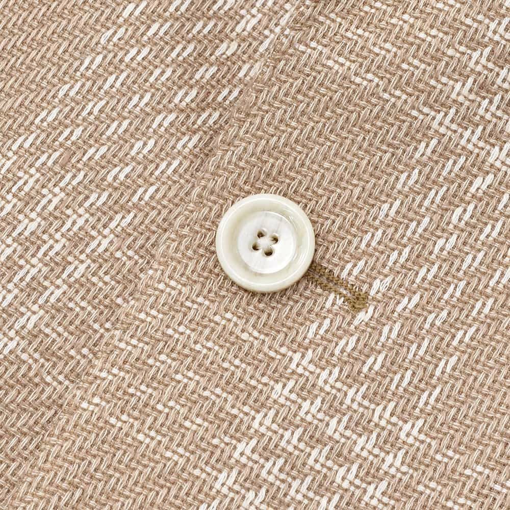 【preSALE!20%off】ラルディーニLARDINIカジュアルジャケットメンズ2Bジャケットコットンリネンブラウン×ホワイトROMAブート二エール付アンフィニッシュ袖ボタン付け代金込みチェック柄国内正規品でらでら公式ブランド