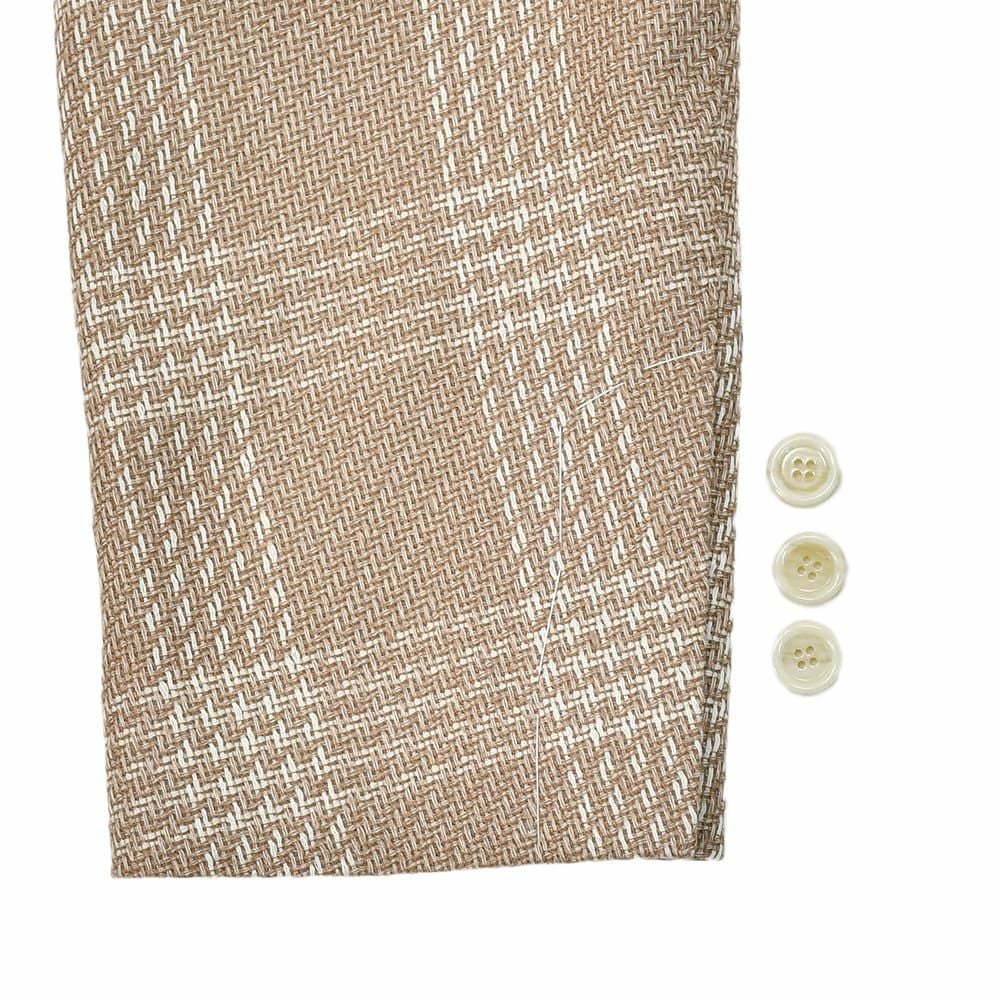 【preSALE!20%off】ラルディーニLARDINIカジュアルジャケットメンズ2Bジャケットコットンリネンブラウン×ホワイトROMAブート二エール付アンフィニッシュ袖ボタン付け代金込みチェック柄国内正規品でらでら公式ブランド