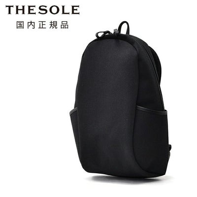 ザソールTHESOLEバックパックメンズPAUL楕円フォルムキャンバス×防水レザーブラック黒内側人工スエードファスナー開閉式国内正規品でらでら公式ブランド