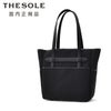 ザソールTHESOLEトートバッグメンズJOHNスクエアフォルムキャンバス×防水レザーブラック黒大容量内側人工スエードパッチ釦ベルト開閉式国内正規品でらでら公式ブランド
