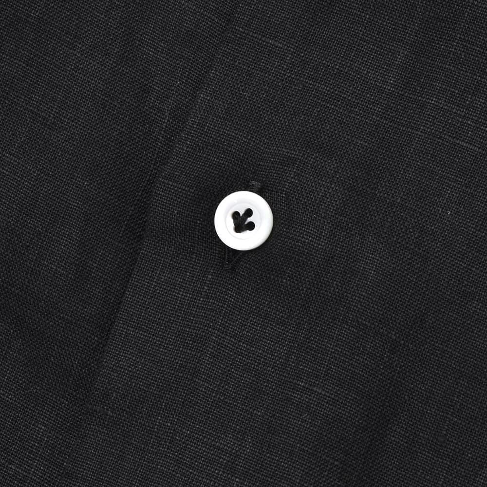 ジャンネットGIANNETTO長袖カジュアルシャツメンズリネン生地ヴィンチフィットVINCIFITブラック黒ホリゾンタル襟製品洗いイタリア製国内正規品でらでら公式ブランド