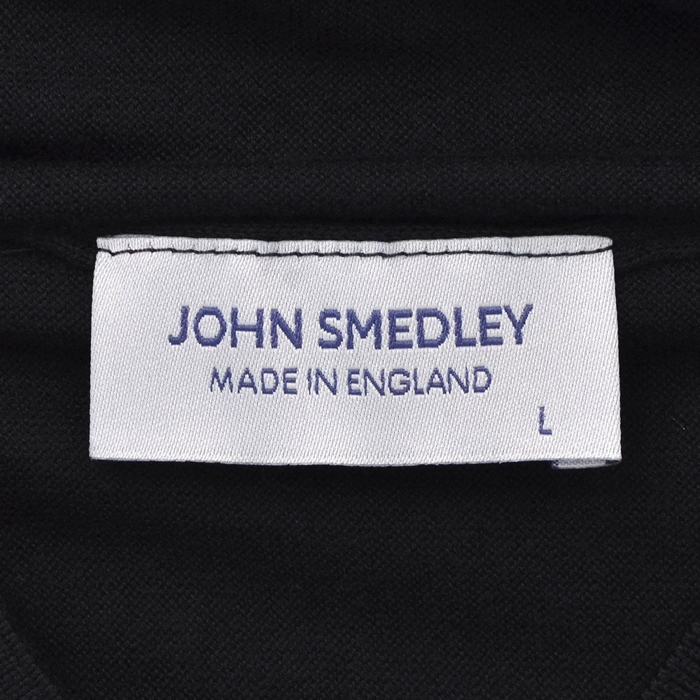 ジョンスメドレーJOHNSMEDLEYモックネックニットメンズ半袖ニットARBERシーアイランドコットン30ゲージブラック黒ハイゲージMODERNFIT国内正規品でらでら公式ブランド