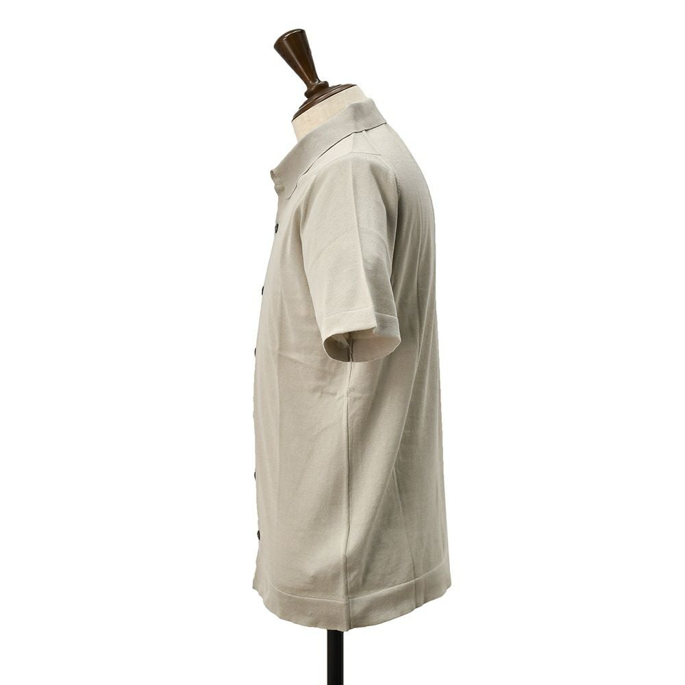 ジョンスメドレーJOHNSMEDLEY半袖ニットシャツメンズカーディガンFOLKEウェルトヘム仕様シーアイランドコットンライトグレー30ゲージEASYFITイージーフィット国内正規品でらでら公式ブランド