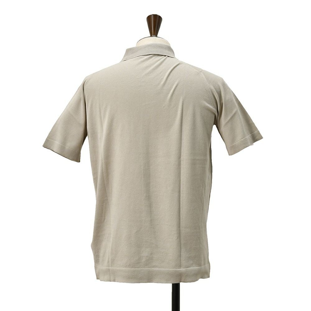 ジョンスメドレーJOHNSMEDLEY半袖ニットシャツメンズカーディガンFOLKEウェルトヘム仕様シーアイランドコットンライトグレー30ゲージEASYFITイージーフィット国内正規品でらでら公式ブランド