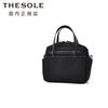 ザソールTHESOLEブリーフケースメンズビジネスバッグSTEVEファスナー開閉式キャンバス×防水レザーブラック黒内側人工スエードスクエアフォルム大容量国内正規品でらでら公式ブランド