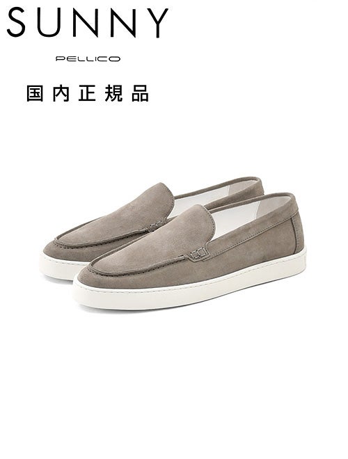 ペリーコサニーPELLICOSUNNYスリッポンメンズモカシン型シューズスエードレザーライトグレーBARTEXバーテックスM0052.0cmソール国内正規品でらでら公式ブランド