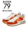 ブロックス79BLOCKS79ローカットスニーカーメンズレースアップシューズJOGGERモデルスエード×ナイロンブランドロゴレッド×ホワイトラバーソール国内正規品でらでら公式ブランド