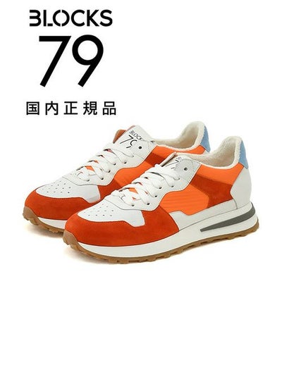 ブロックス79BLOCKS79ローカットスニーカーメンズレースアップシューズJOGGERモデルスエード×ナイロンブランドロゴレッド×ホワイトラバーソール国内正規品でらでら公式ブランド