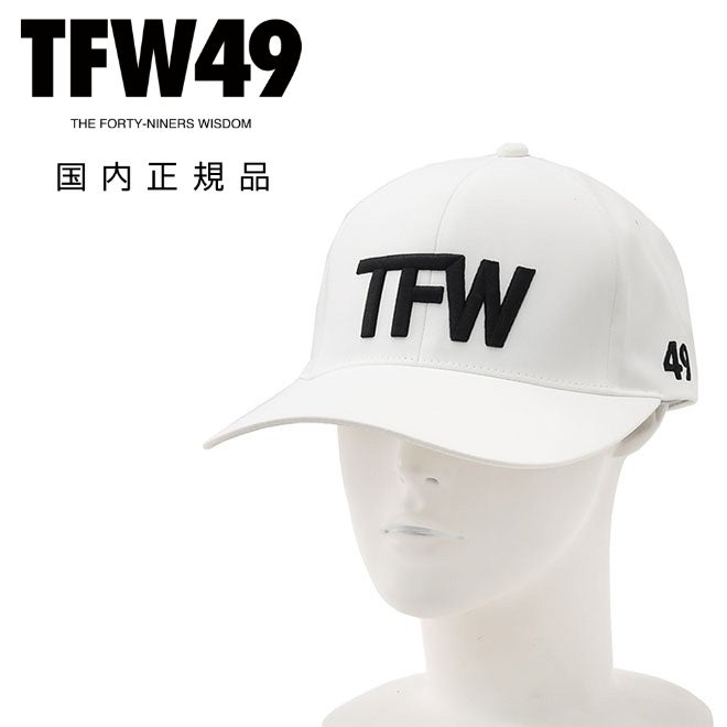 TFW49ティーエフダブリューフォーティーナインベースボールキャップメンズテクニカル帽子6パネル刺繍ロゴベルクロアジャスター調節ポリエステルホワイト白ゴルフ国内正規品でらでら公式ブランド