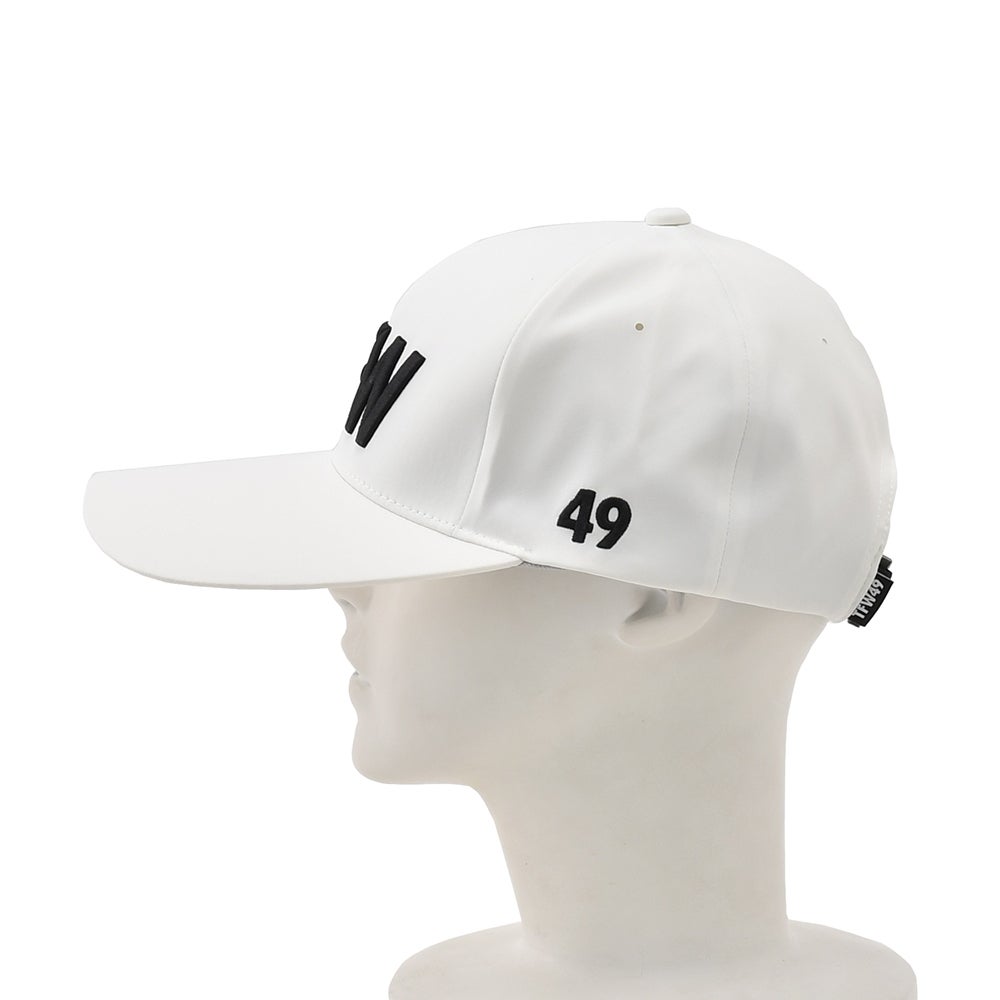 TFW49ティーエフダブリューフォーティーナインベースボールキャップメンズテクニカル帽子6パネル刺繍ロゴベルクロアジャスター調節ポリエステルホワイト白ゴルフ国内正規品でらでら公式ブランド