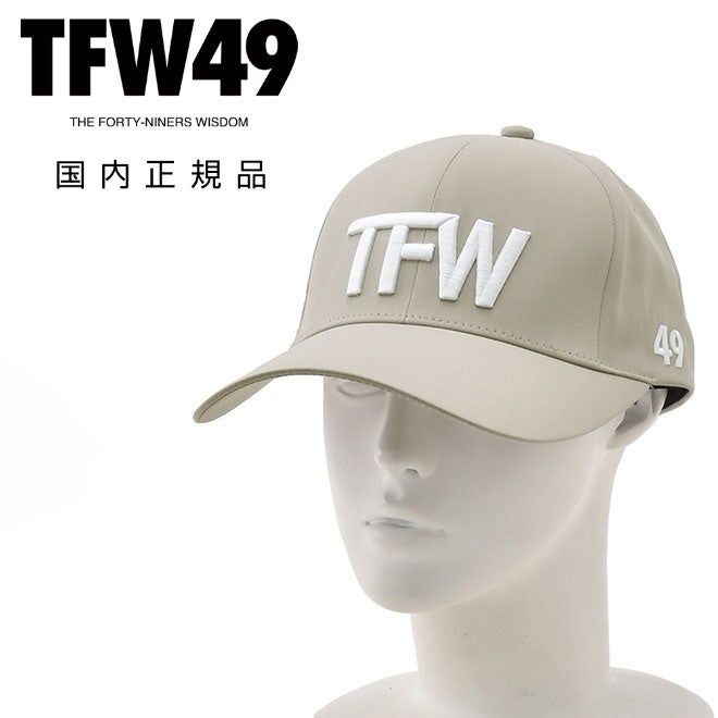 TFW49ティーエフダブリューフォーティーナインベースボールキャップメンズテクニカル帽子6パネル刺繍ロゴベルクロアジャスター調節ポリエステルライトグレーゴルフ国内正規品でらでら公式ブランド