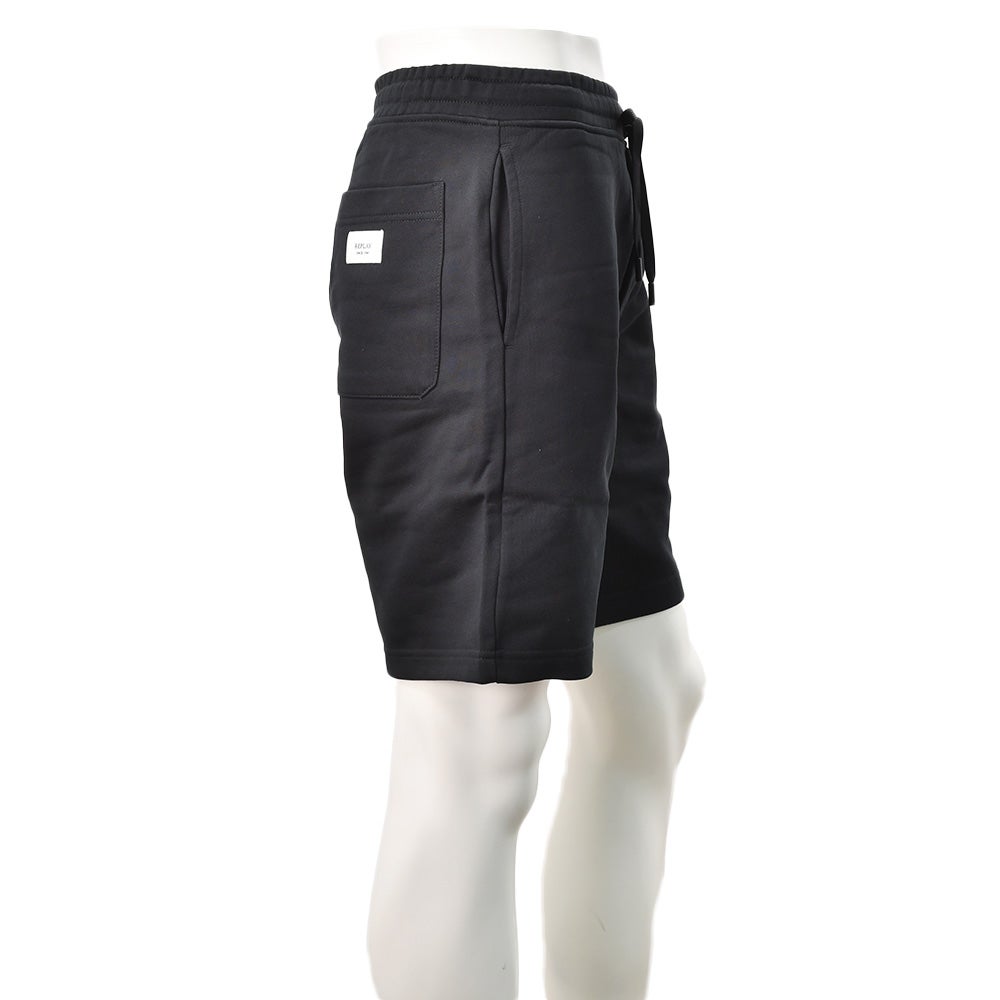 リプレイREPLAYイージーショーツメンズM9032ハーフパンツブラック黒コットンスウェットレギュラーシルエット国内正規品でらでら公式ブランド