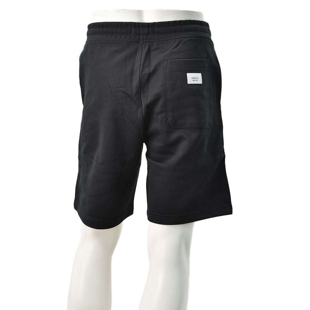 リプレイREPLAYイージーショーツメンズM9032ハーフパンツブラック黒コットンスウェットレギュラーシルエット国内正規品でらでら公式ブランド
