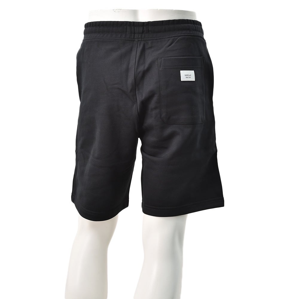 リプレイREPLAYイージーショーツメンズM9032ハーフパンツブラック黒コットンスウェットレギュラーシルエット国内正規品でらでら公式ブランド