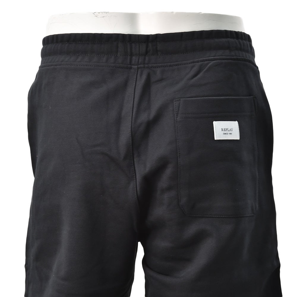 リプレイREPLAYイージーショーツメンズM9032ハーフパンツブラック黒コットンスウェットレギュラーシルエット国内正規品でらでら公式ブランド