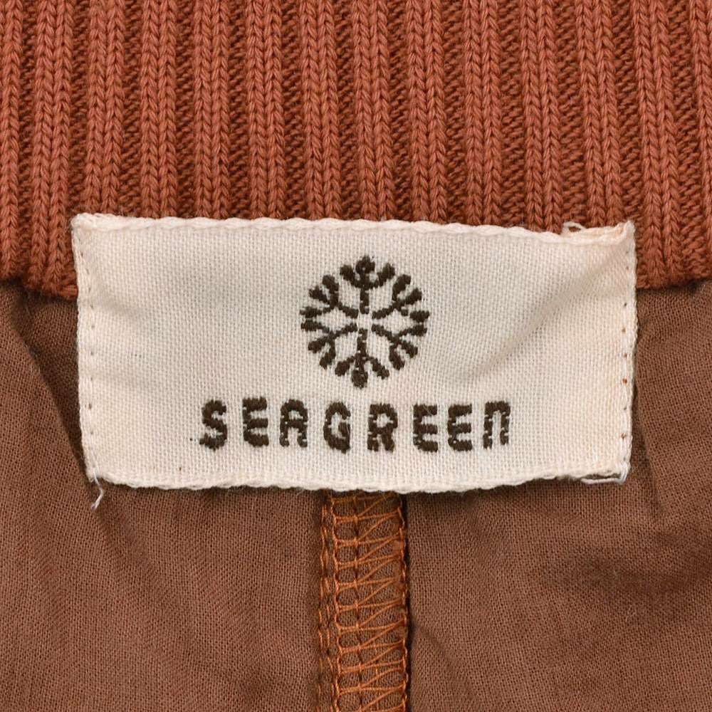 シーグリーンSeagreenハーフパンツメンズショートパンツCrochetLikeRusselKnitレンガラッセル素材コットンリネンゴムウエスト&ドローコード調節国内正規品でらでら公式ブランド