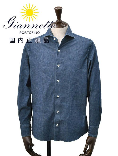 ジャンネット GIANNETTO 長袖カジュアルシャツ メンズ コットン