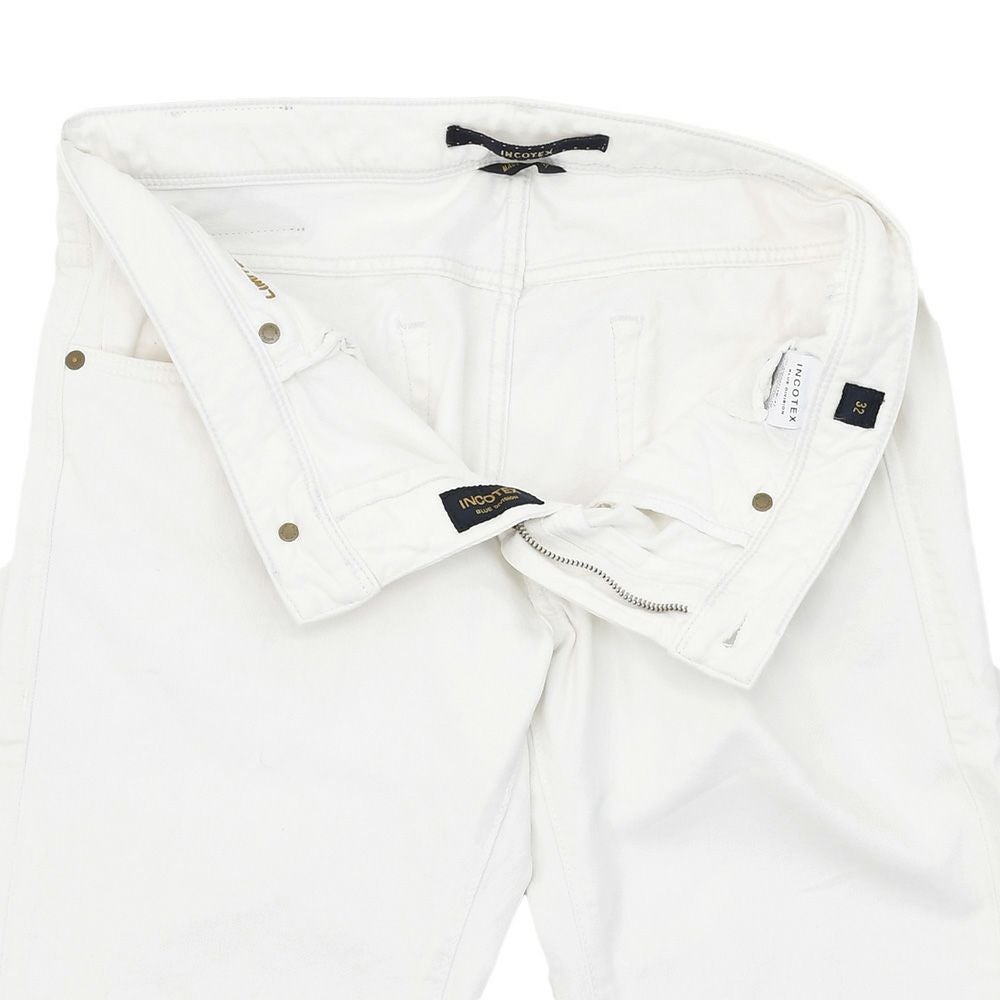 【preSALE!20%off】インコテックスブルーディヴィジョンINCOTEXBLUEDIVISIONデニムパンツメンズストレッチジーンズホワイトスリムテーパードレザーバックパッチ国内正規品でらでら公式ブランド