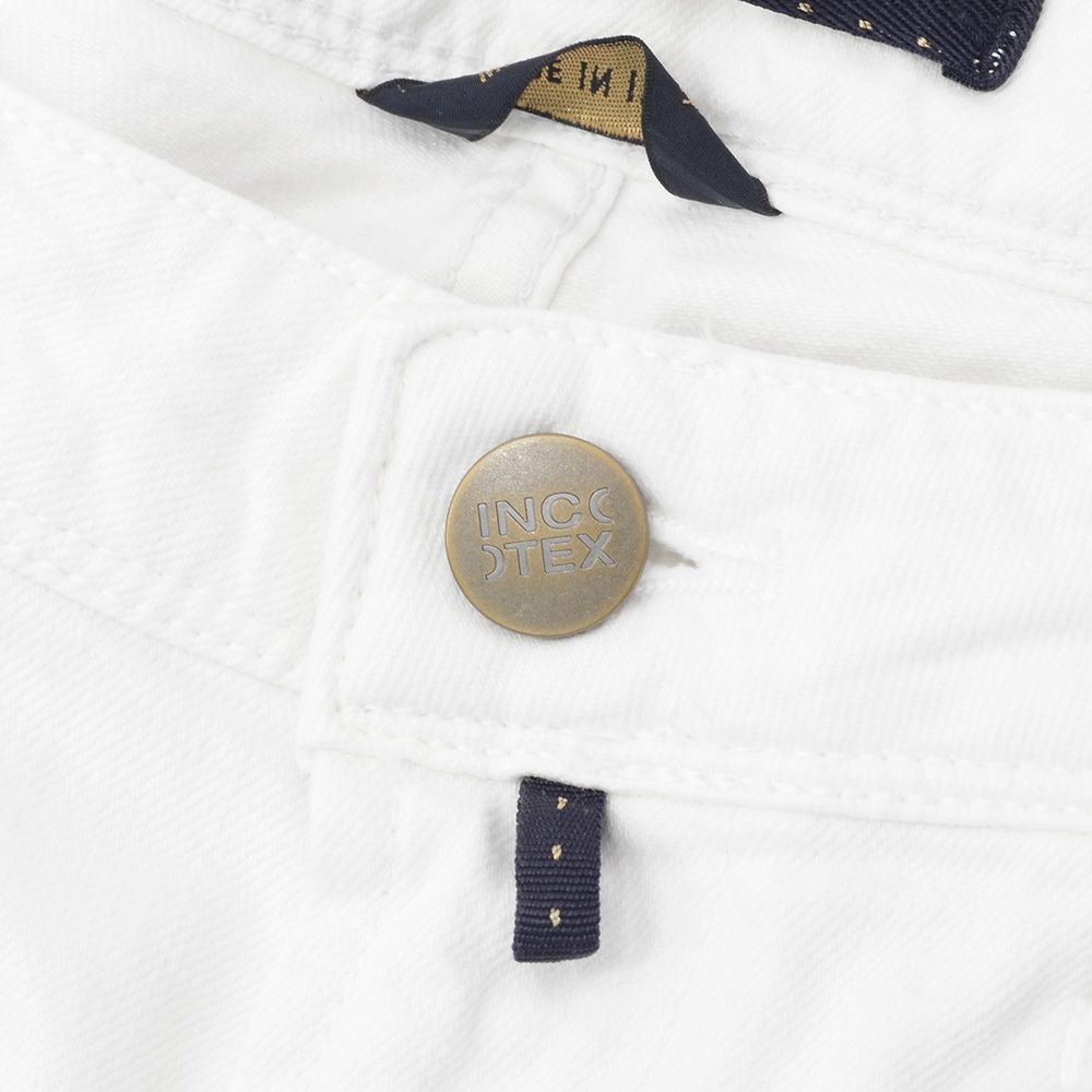 【preSALE!20%off】インコテックスブルーディヴィジョンINCOTEXBLUEDIVISIONデニムパンツメンズストレッチジーンズホワイトスリムテーパードレザーバックパッチ国内正規品でらでら公式ブランド