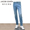 【preSALE!20%off】ヤコブコーエンJACOBCOHENデニムパンツメンズストレッチジーンズBARDバードモデルライトブルーウォッシュスリムストレートハラコバックパッチヴィンテージ加工国内正規品でらでら公式ブランド