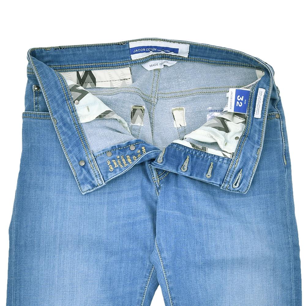 【preSALE!20%off】ヤコブコーエンJACOBCOHENデニムパンツメンズストレッチジーンズBARDバードモデルライトブルーウォッシュスリムストレートハラコバックパッチヴィンテージ加工国内正規品でらでら公式ブランド