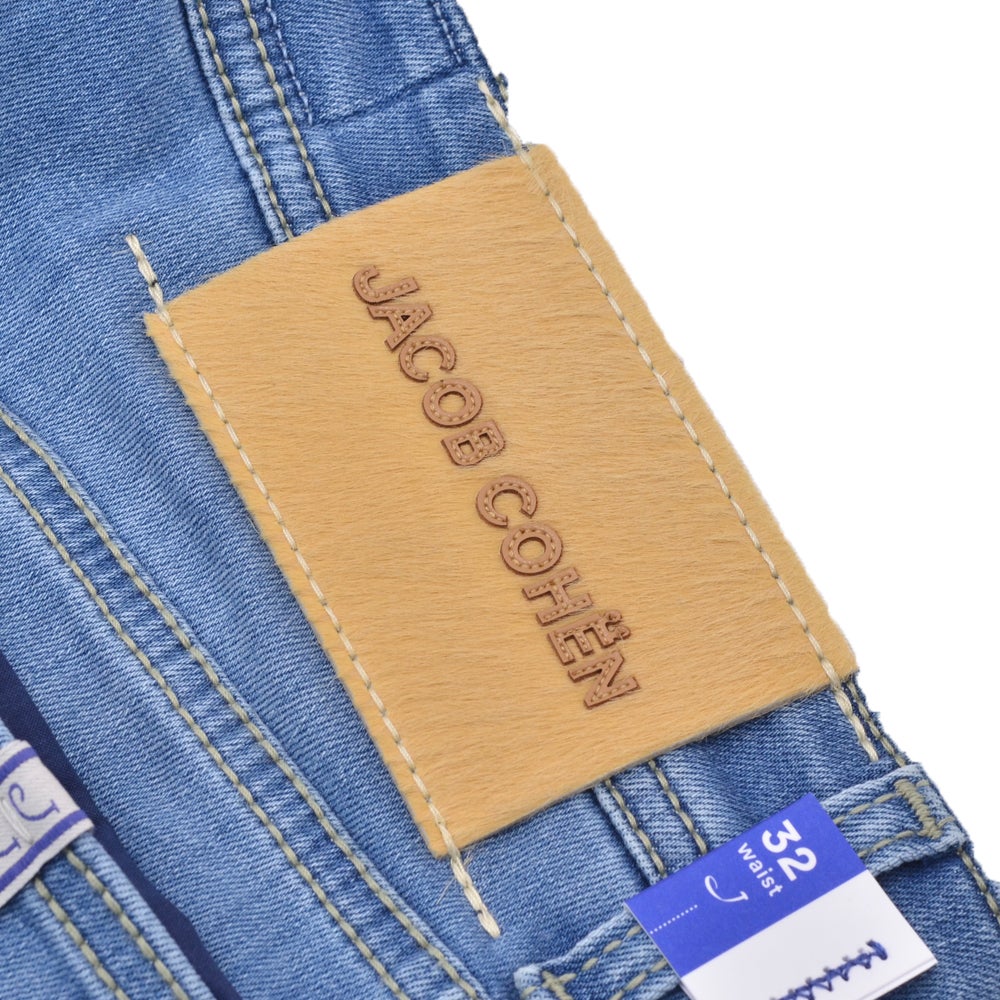 【preSALE!20%off】ヤコブコーエンJACOBCOHENデニムパンツメンズストレッチジーンズBARDバードモデルライトブルーウォッシュスリムストレートハラコバックパッチヴィンテージ加工国内正規品でらでら公式ブランド