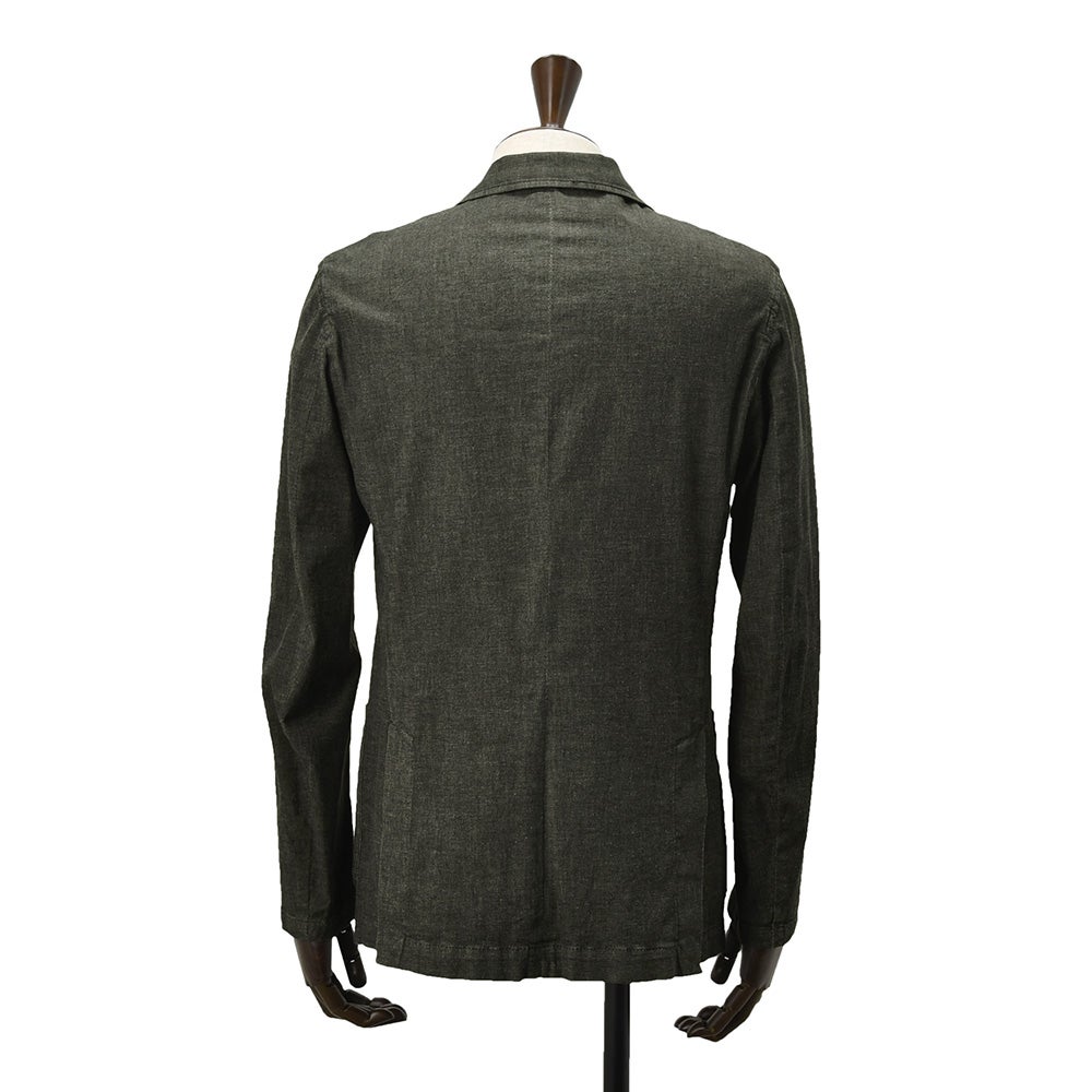 【preSALE!20%off】ジャンネットGIANNETTOシャツジャケットメンズ薄手シャンブレー生地CORALLOコラッロシリーズシングル2つ釦コットンストレッチブラックウォッシュラペルピン背抜き仕様イタリア製国内正規品でらでら公式ブランド