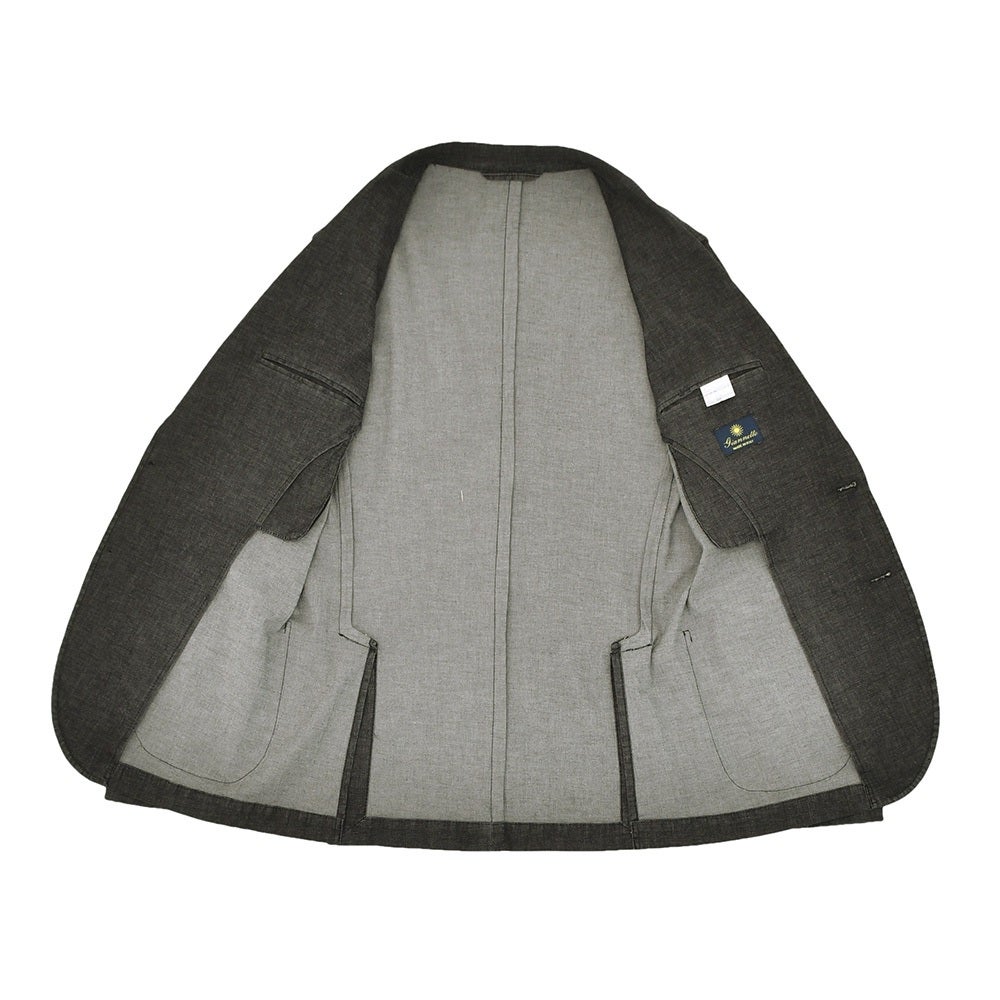 【preSALE!20%off】ジャンネットGIANNETTOシャツジャケットメンズ薄手シャンブレー生地CORALLOコラッロシリーズシングル2つ釦コットンストレッチブラックウォッシュラペルピン背抜き仕様イタリア製国内正規品でらでら公式ブランド