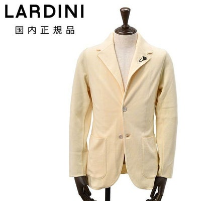 【preSALE!20%off】ラルディーニLARDINIニットジャケットメンズ2つ釦シングルフロントJBLJM56コットン100%ミラノリブイエローベージュカーディガンブート二エール付国内正規品でらでら公式ブランド
