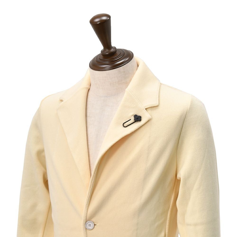 【preSALE!20%off】ラルディーニLARDINIニットジャケットメンズ2つ釦シングルフロントJBLJM56コットン100%ミラノリブイエローベージュカーディガンブート二エール付国内正規品でらでら公式ブランド