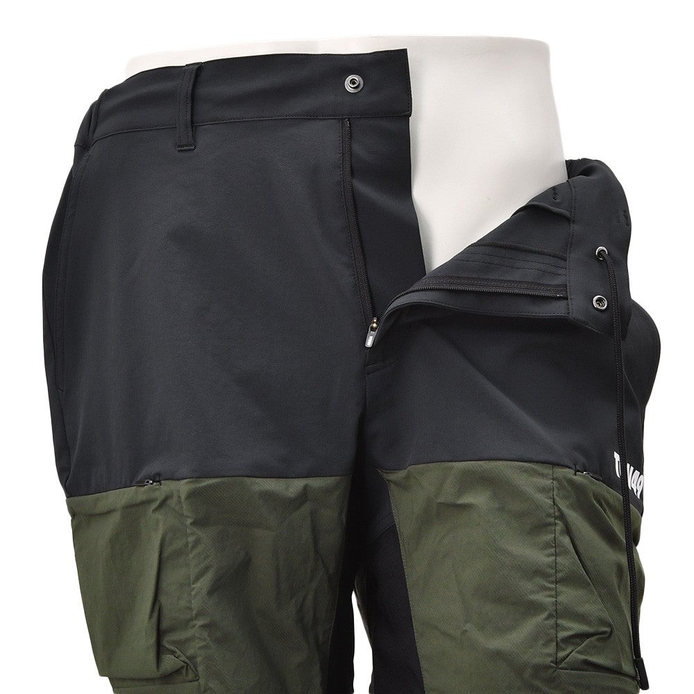 TFW49ティーエフダブリューフォーティーナインカーゴショーツメンズ半袖切り替えデザインブラック×カーキポリエステル吸水速乾接触冷感UVカット国内正規品でらでら公式ブランド