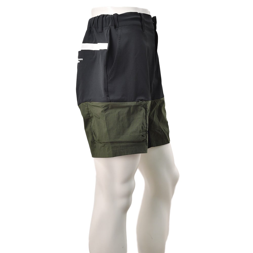 TFW49ティーエフダブリューフォーティーナインカーゴショーツメンズ半袖切り替えデザインブラック×カーキポリエステル吸水速乾接触冷感UVカット国内正規品でらでら公式ブランド
